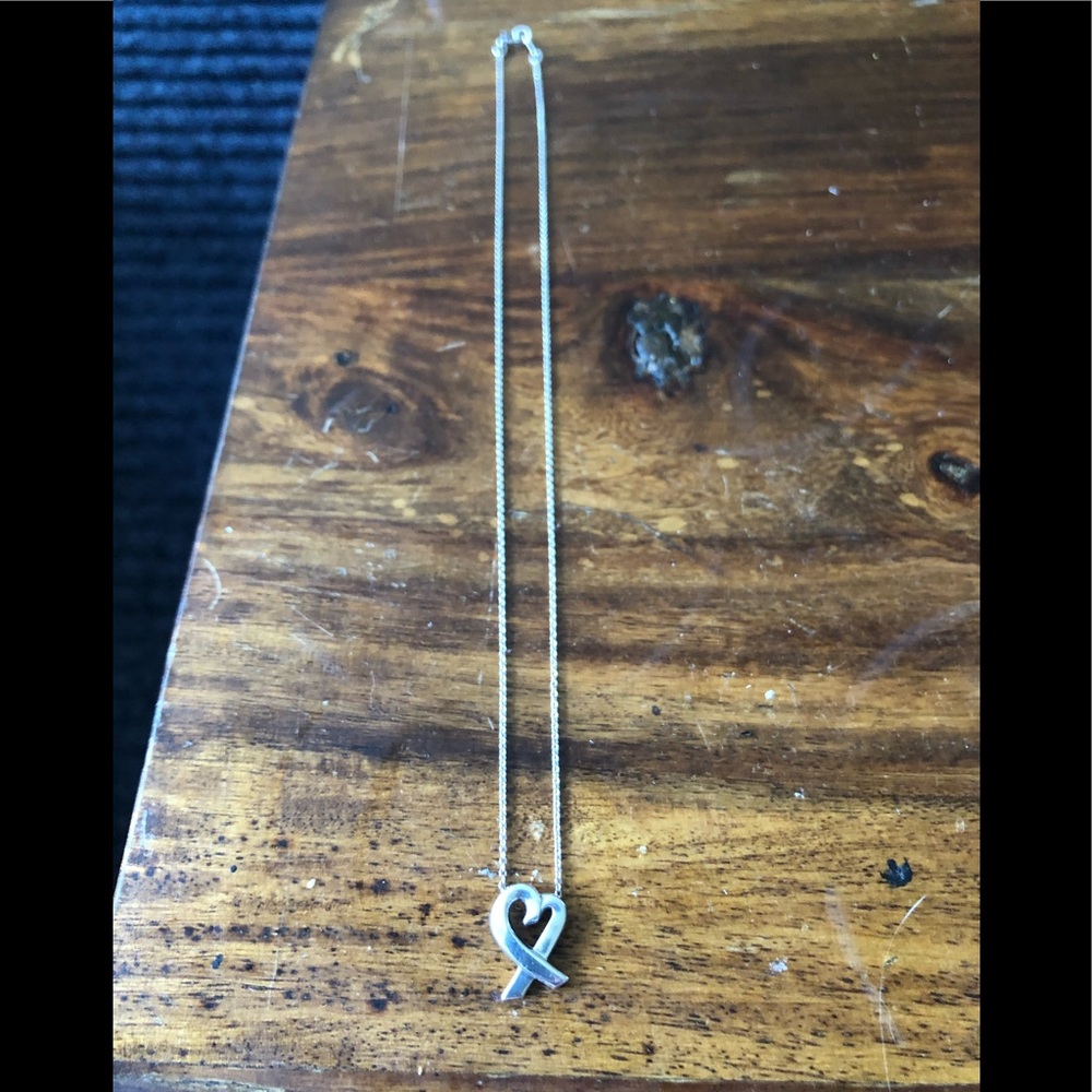 AUTHENTIC TIFFANY & CO. Paloma Picasso Loving Heart Necklace in Sterling Silver